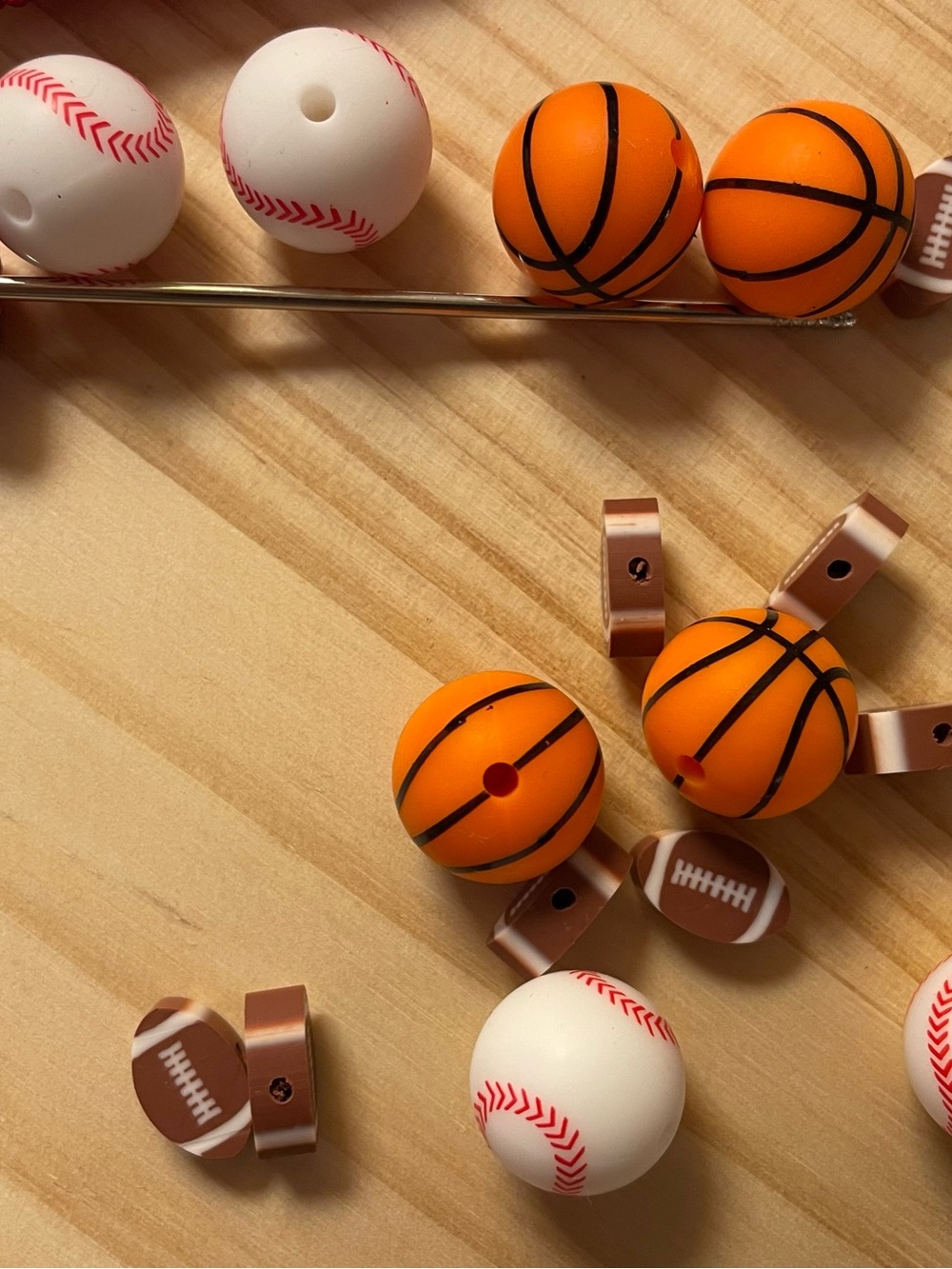 NEW 16pc Sports Silicone Beads Set for Beadable Pens
